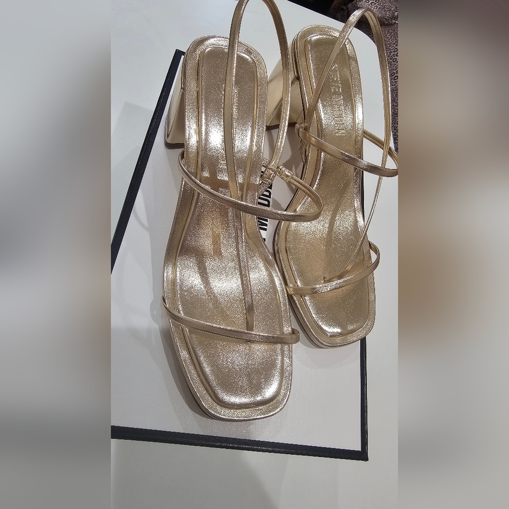 Steve Madden Metallic Gold Strappy Heeled Sandals